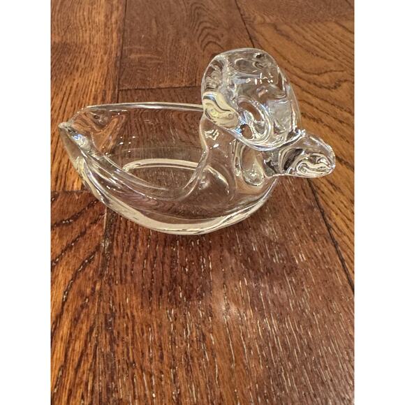 VTG Duck Ashtray Cigar Pipe Rest Candy Dish Heavy Clear Glass Figure Collectible - Picture 8 of 16